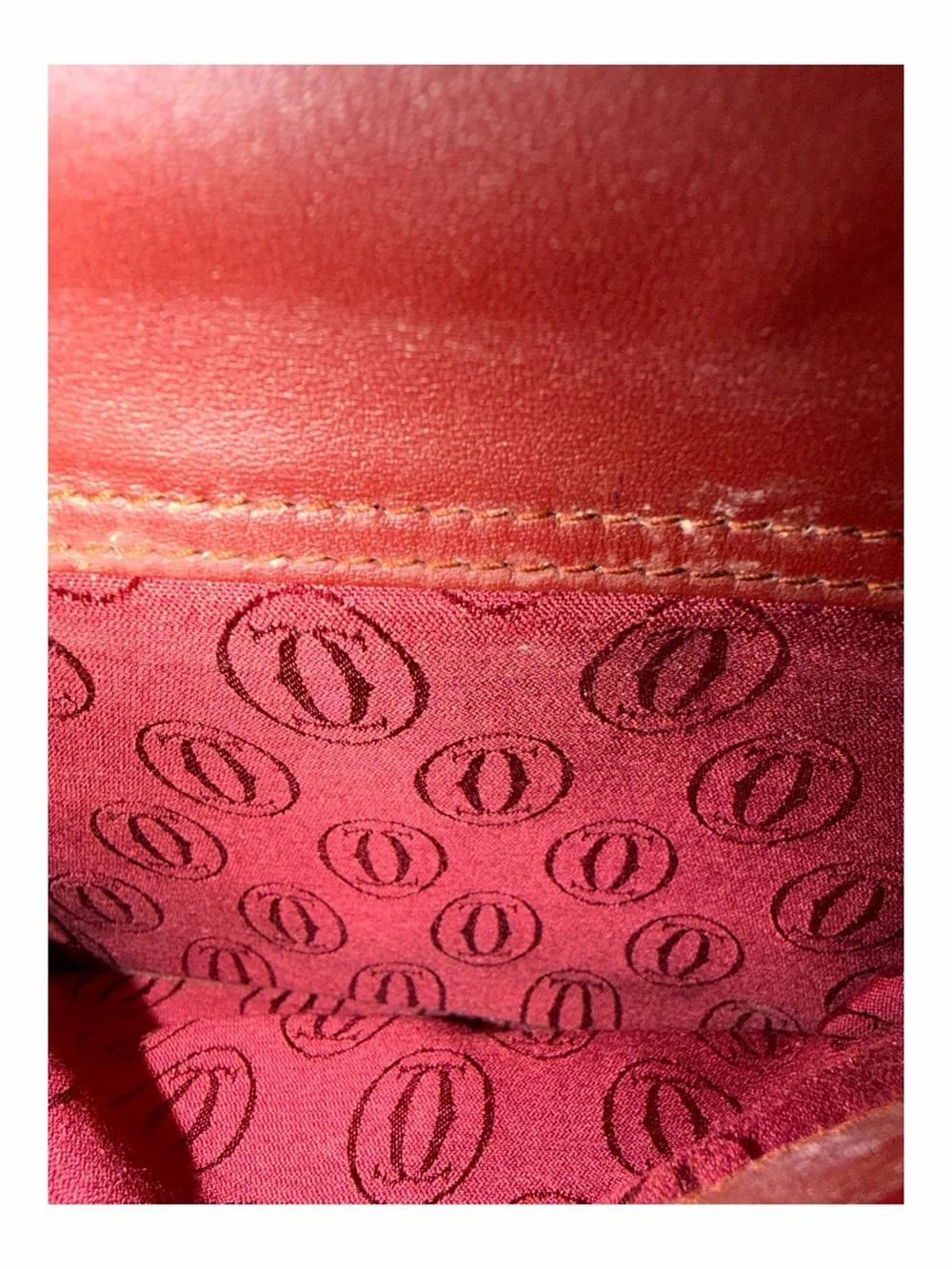 Vintage Must de Cartier Burgundy Leather Crossbody Flap Bag - Picture 6 of 7